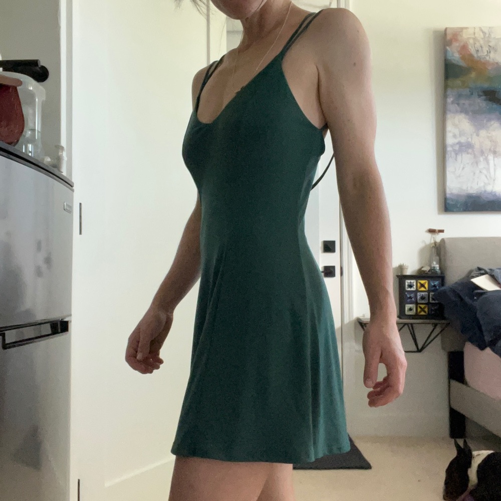 Emerald Green Strappy Back Skater Minidress size Small